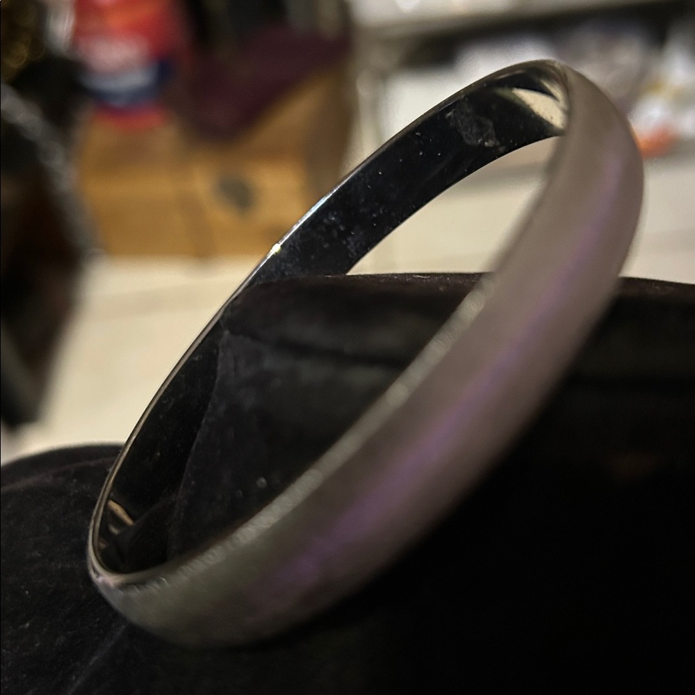Money Brushed Silver Bangle
